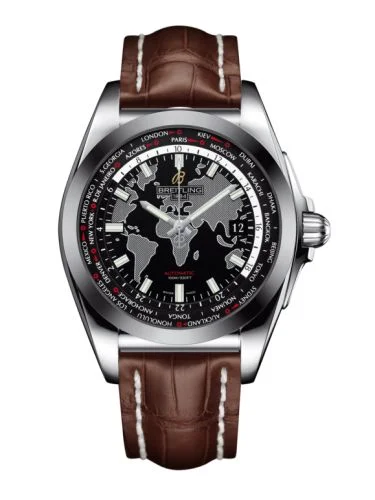 Breitling - WB3510U4.BD94.739P Galactic Unitime Stainless Steel / SleekT / Trophy Black / Croco