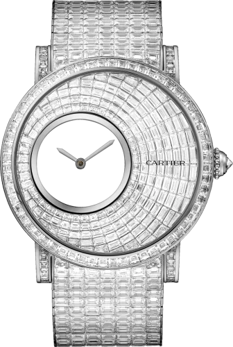 Cartier - HPI00890 Rotonde de Cartier Mysterious Hour White Gold / Baguette
