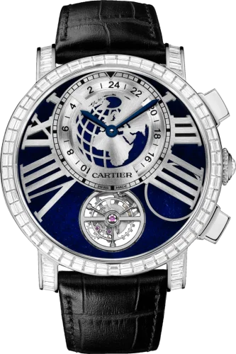 Cartier - HPI00639 Rotonde de Cartier Earth and Moon Platinum / Baguette