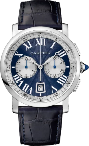 Cartier - W1556239 Rotonde de Cartier Chronograph White Gold / Blue
