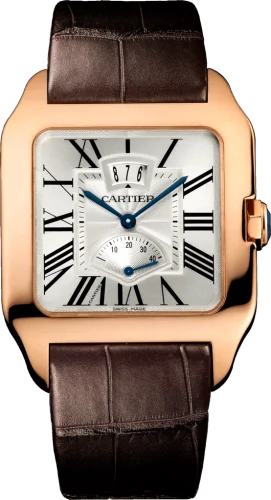 Cartier - W2020067 Santos Dumont 38 Date / Power Reserve Pink Gold / Silver