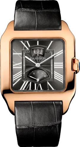 Cartier - W2020068 Santos Dumont 38 Date / Power Reserve Pink Gold / Grey