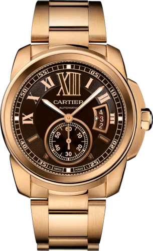 Cartier - W7100040 Calibre de Cartier 42 Pink Gold / Chocolate / Bracelet