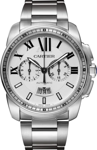 Cartier - W7100045 Calibre de Cartier Chronograph Stainless Steel / Silver / Bracelet