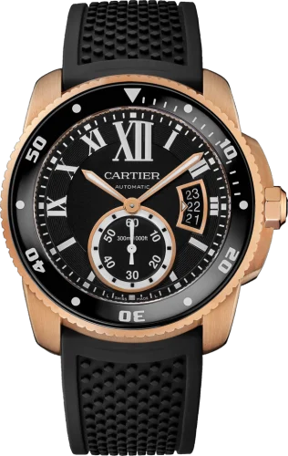 Cartier - W7100052 Calibre de Cartier Diver Pink Gold / Black