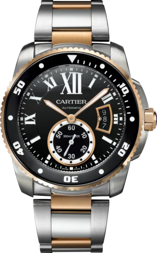 Cartier - W7100054 Calibre de Cartier Diver Stainless Steel / Pink Gold / Black / Bracelet
