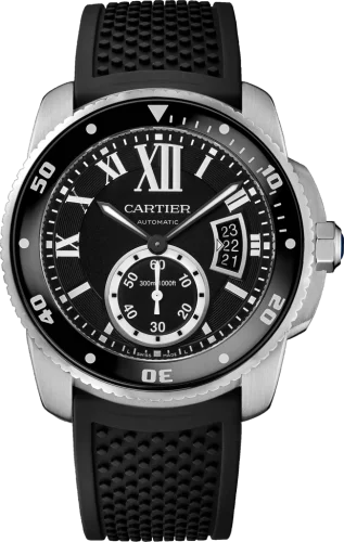 Cartier - W7100056 Calibre de Cartier Diver Stainless Steel / Black / Rubber