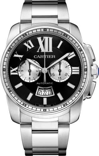 Cartier - W7100061 Calibre de Cartier Chronograph Stainless Steel / Black / Bracelet