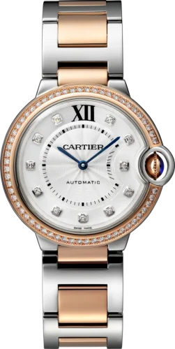Cartier - WE902078 Ballon Blue de Cartier 36 Automatic Stainless Steel / Pink Gold / Diamonds / Bracelet