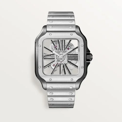 Cartier - WHSA0027 Santos de Cartier Large Skeleton Stainless Steel - ADLC