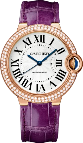 Cartier - WJBB0009 Ballon Blue de Cartier 36 Automatic Pink Gold / Diamonds / Purple