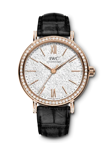 IWC - IW3574-06 Portofino 34 Rose Gold / Diamond / Silver-Embossed / Santoni
