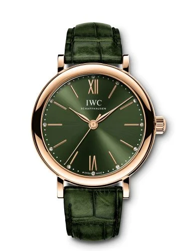 IWC - IW3574-09 Portofino 34 Red Gold / Green / Santoni