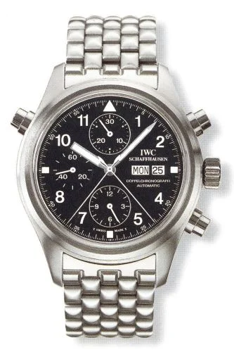 IWC - IW3711-17 Pilot's Watch Doppelchronograph Stainless Steel / Black / German / Bracelet
