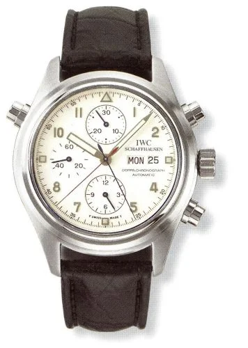 IWC - IW3711-24 Pilot's Watch Doppelchronograph Platinum / White / French / Strap