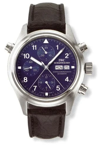 IWC - IW3711-27 Pilot's Watch Doppelchronograph Platinum / Blue / English / Strap