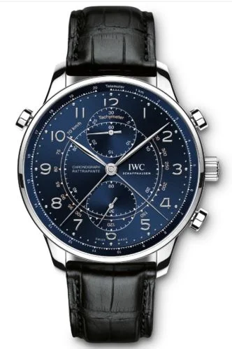 IWC Portuguese Chrono-Rattrapante Stainless Steel / Blue / Boutique Milano Laureus