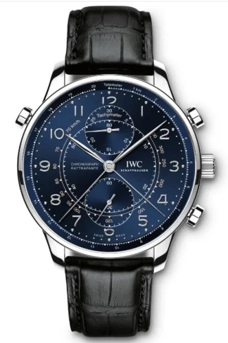 IWC IWC - IW3712-23 Portuguese Chrono-Rattrapante Stainless Steel / Blue / Boutique Milano Laureus