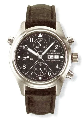 IWC - IW3713-02 Pilot's Watch Doppelchronograph Stainless Steel / Black / Italian / Strap