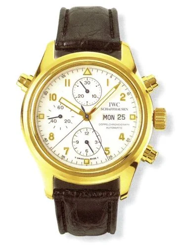IWC - IW3713-11 Pilot's Watch Doppelchronograph Yellow Gold / White / English
