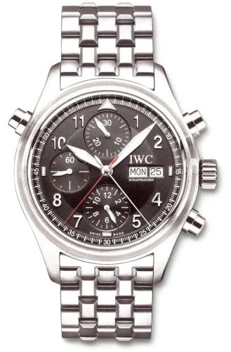 IWC - IW3713-40 Pilot's Watch Spitfire Double Chronograph Stainless Steel / Black / Spanish / Bracelet