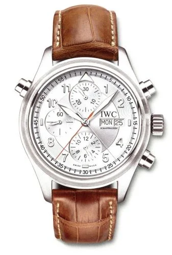 IWC - IW3713-42 Pilot's Watch Spitfire Double Chronograph Stainless Steel / Silver / Italian / Strap