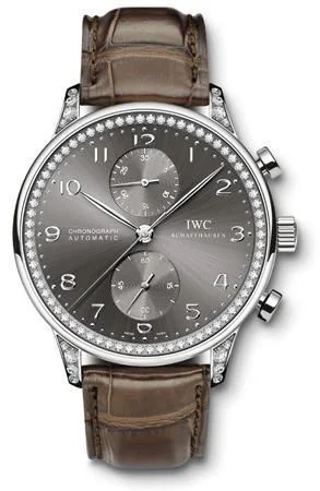 IWC - IW3714-39 Portuguese Chrono-Automatic White Gold / Ardoise / Diamond