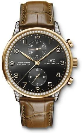 IWC - IW3714-43 Portuguese Chrono-Automatic Rose Gold / Black / Diamond