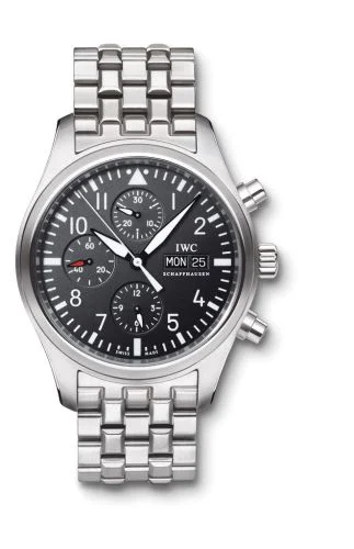 IWC - IW3717-04 Pilot's Watch Chronograph Stainless Steel / Black / Bracelet