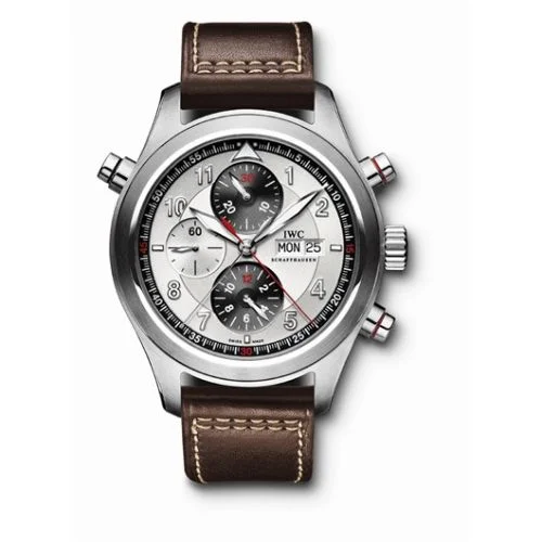 IWC - IW3718-02 Pilot's Watch Spitfire Double Chronograph Stainless Steel / Panda / Strap