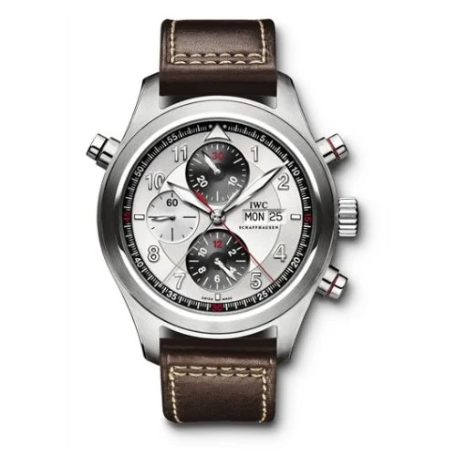 IWC - IW3718-06 Pilot's Watch Spitfire Double Chronograph Stainless Steel / Panda / Strap