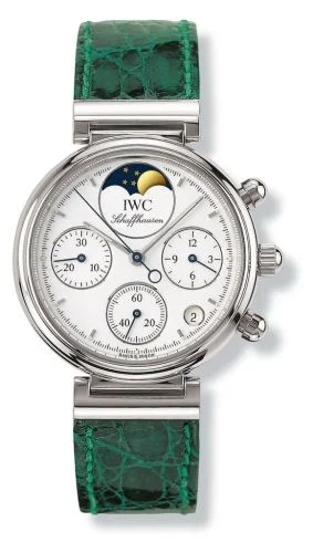 IWC Kleine Da Vinci Stainless Steel / White / Green Croco