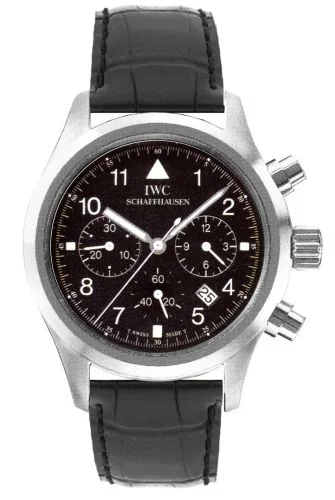 IWC - IW3741-01 Pilot's Watch Chronograph Mecaquartz Stainless Steel / Black / Strap
