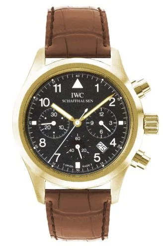 IWC - IW3741-03 Pilot's Watch Chronograph Mecaquartz Yellow Gold / Black / Strap