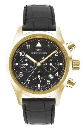 IWC - IW3741-04 Pilot's Watch Chronograph Mecaquartz Yellow Gold / Black / Strap