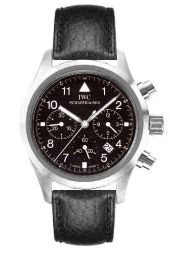 IWC - IW3741-06 Pilot's Watch Chronograph Mecaquartz Stainless Steel / Black / Strap