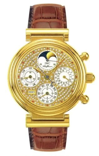 IWC - IW3750-16 Da Vinci Perpetual Yellow Gold / Paved / Italian