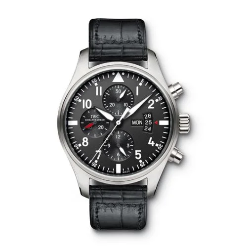 IWC - IW3777-01 Pilot's Watch Chronograph Stainless Steel / Black / Strap