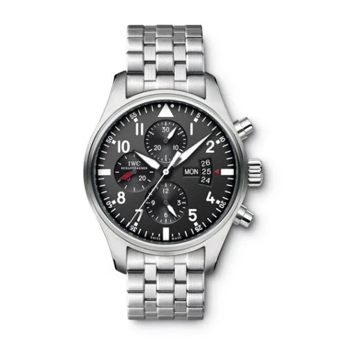 IWC - IW3777-04 Pilot's Watch Chronograph Stainless Steel / Black / Bracelet