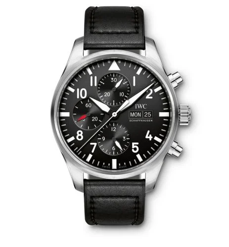 IWC - IW3777-09 Pilot's Watch Chronograph Stainless Steel / Black / Strap