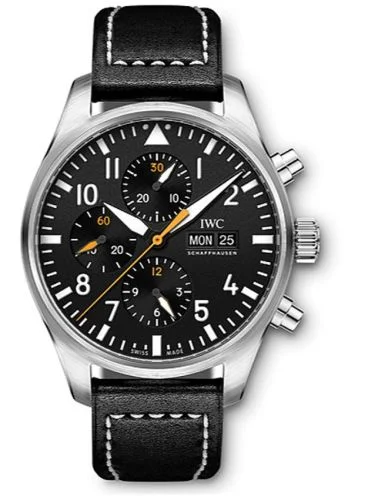 IWC - IW3777-27 Pilot's Watch Chronograph Stainless Steel / Black / Staffel 11
