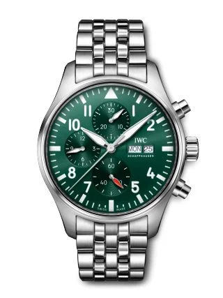 IWC - IW3780-06 Pilot's Watch Chronograph Stainless Steel / Green / Bracelet