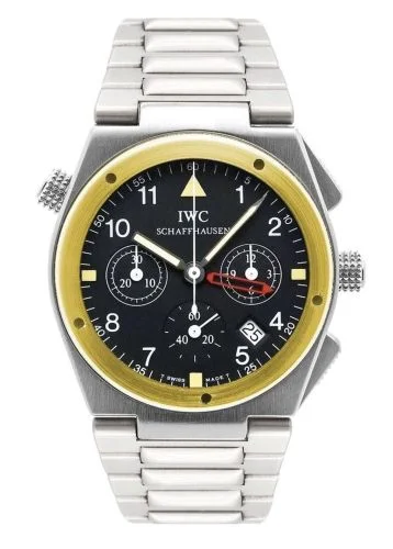 IWC Ingenieur Mecaquartz Chronograph Alarm Stainless Steel / Yellow Gold / Black / Bracelet