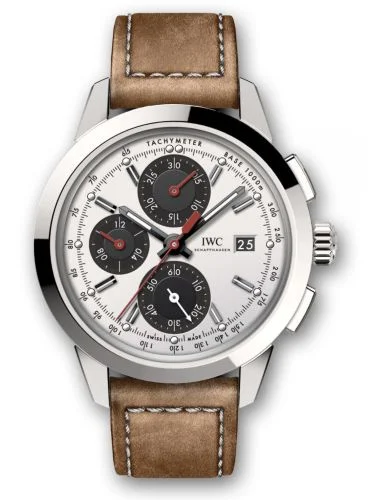 IWC - IW3808-CM Ingenieur Chronograph Custom Stainless Steel / Silver-Black-Red / Calf