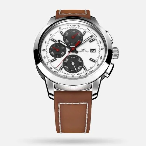 IWC IWC - IW3808-CM Ingenieur Chronograph Custom Stainless Steel / Silver-Black-Red / Calf