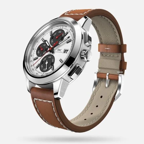 IWC IWC - IW3808-CM Ingenieur Chronograph Custom Stainless Steel / Silver-Black-Red / Calf
