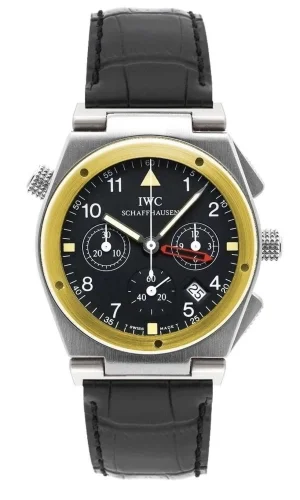 IWC IWC - IW3815-02 Ingenieur Mecaquartz Chronograph Alarm Stainless Steel / Yellow Gold / Black / Strap