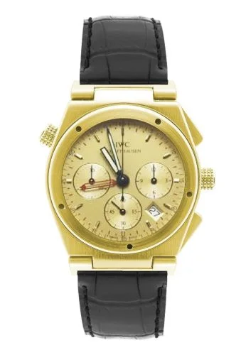 IWC Ingenieur Mecaquartz Chronograph Alarm Yellow Gold / Champagne / Strap