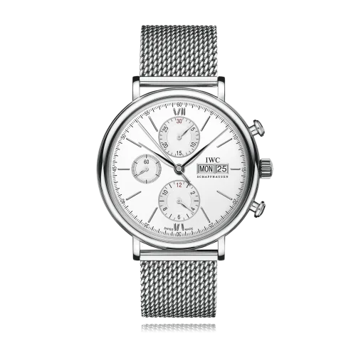 IWC - IW3910-32 Portofino Chronograph Stainless Steel / Silver  / Milanese