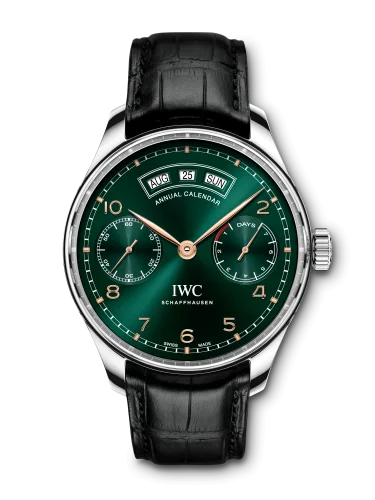 IWC Portugieser Annual Calendar Stainless Steel / Green / Middle East